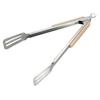 Outdoor BBQ Tongs Wood Grip Turner Tongs 30cm Stainless Steel with Stopper UG-3273