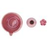 Matcha Tea Set Ceramic Petal Shape 500ml Matcha Bowl with Tea Whisk Scoop Strainer Holder for Traditional Matcha Brewing