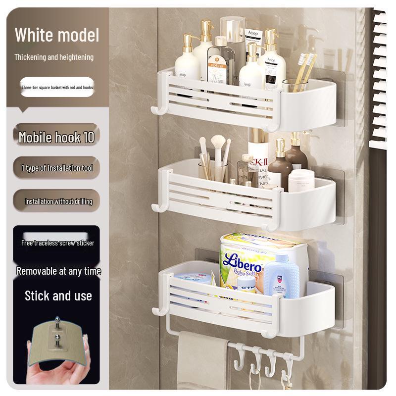 Gunmetal Punch-Free Space Aluminum Corner Bathroom Shelf