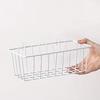 Wall Grid Panel Basket Display Shelf Storage Rack 9.2"x3.9"x3.1" Pack of 2 (White)