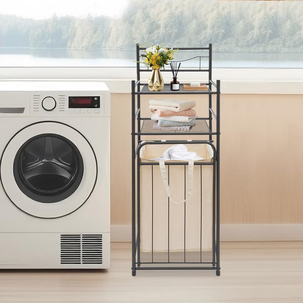 Современный 3-ярусный металлический органайзер для белья со съемными мешками, многоцелевая полка-стеллаж для хранения для спальни, ванной комнаты, кладовки