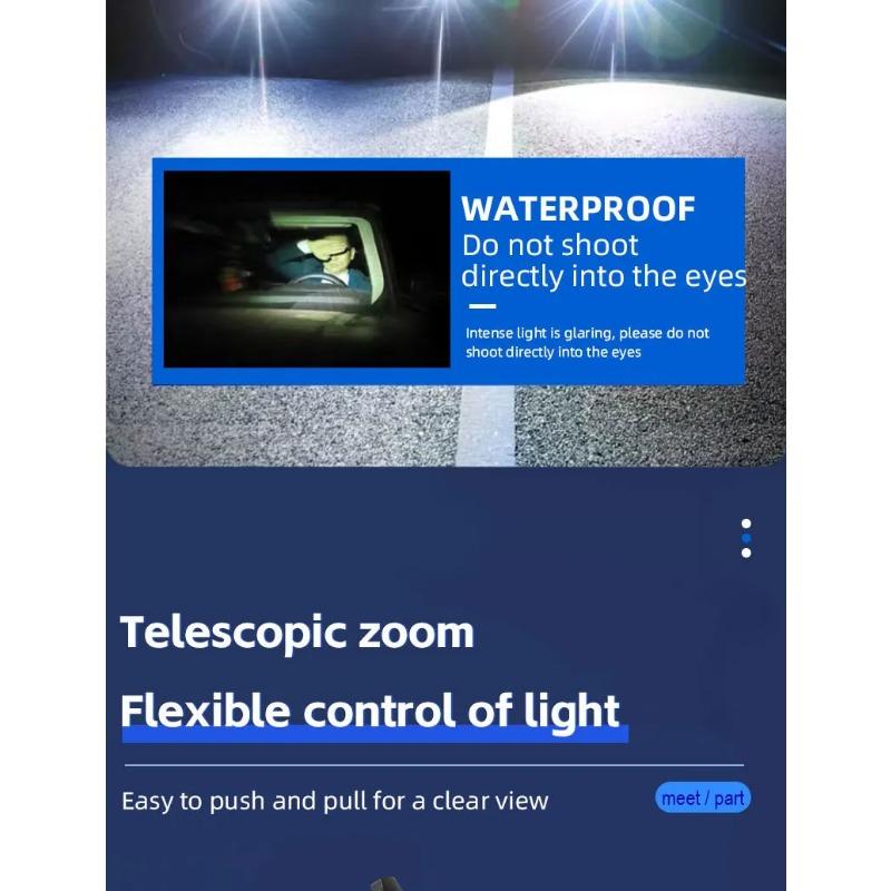 Мощный перезаряжаемый светодиодный фонарик с боковым светом, фонарь для кемпинга на открытом воздухе, фонарь для пеших прогулок, фонарик с ярким светом