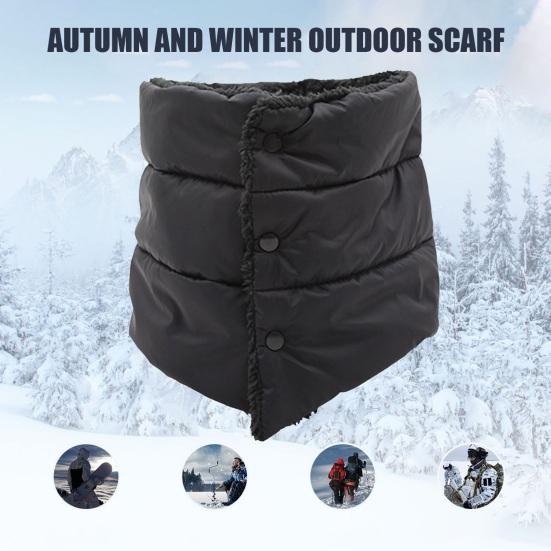 Women Down Scarf High Collar Design Thickened Velvet Lining Scarf Waterproof Versatile Solid Color Cozy Scarf