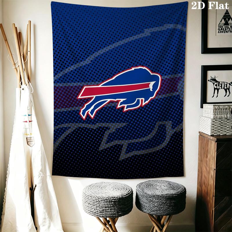 Buffalo Bills Wall Tapestry Aesthetic Wall Hanging Printed Fabric Blanket Decorative Tapestries for Bedroom Living Room Home Decor