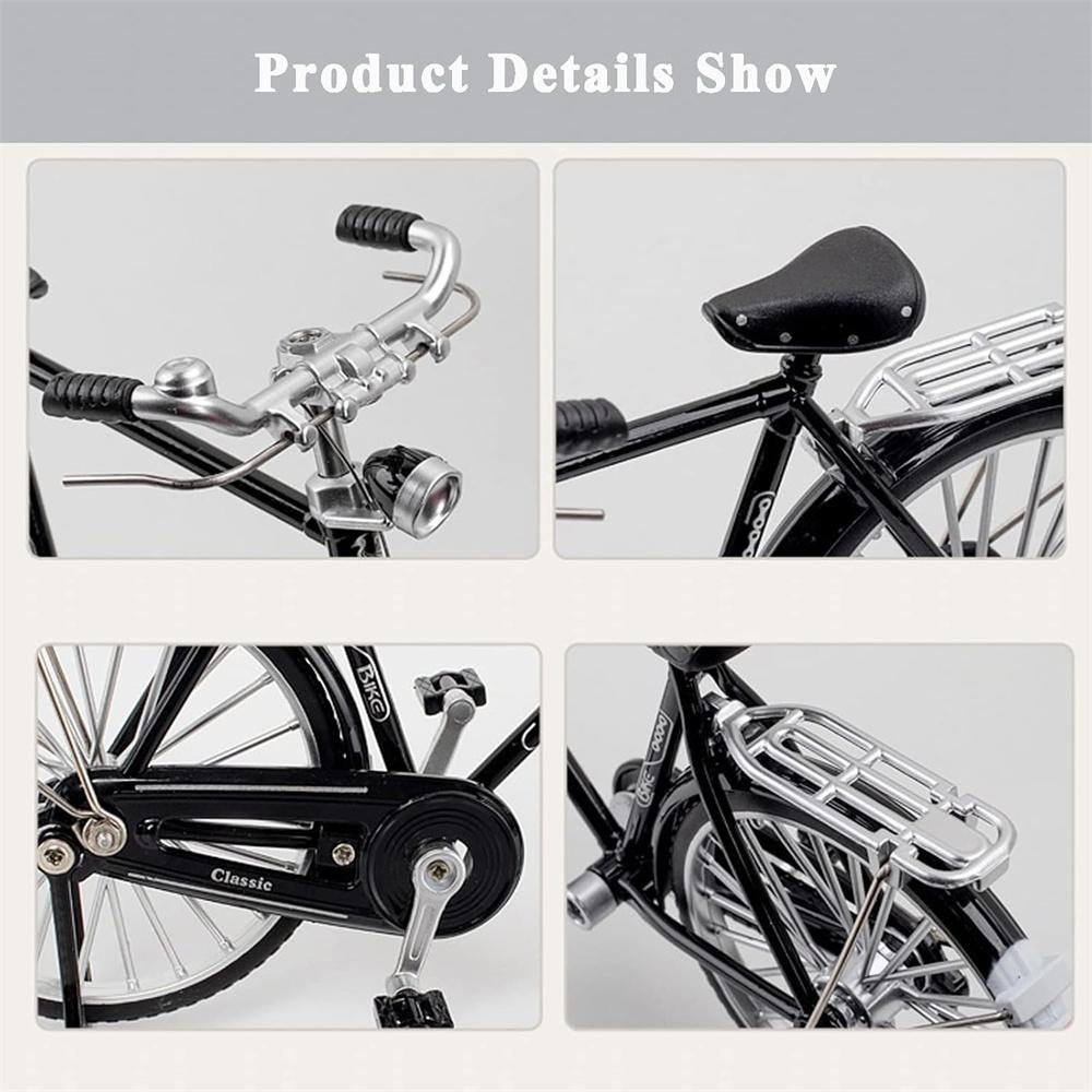 Металлическая ретро-модель велосипеда 1:10 Мини Велосипед Настольные Поделки Классический Велосипед Игрушка Аксессуар для Кукольного Домика Домашний Декор Детские Игрушки