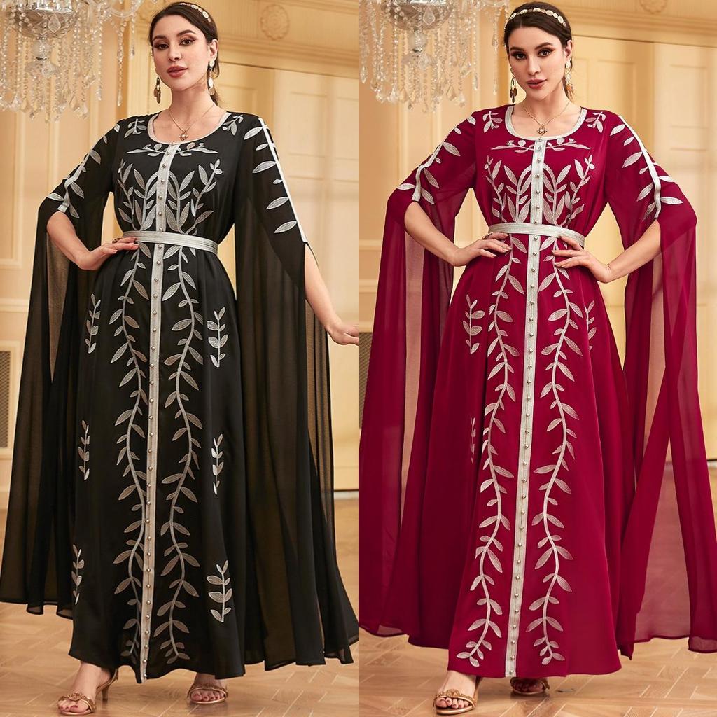 Dubai Embroidered Abaya: Long, Elegant Arab Muslim Dress
