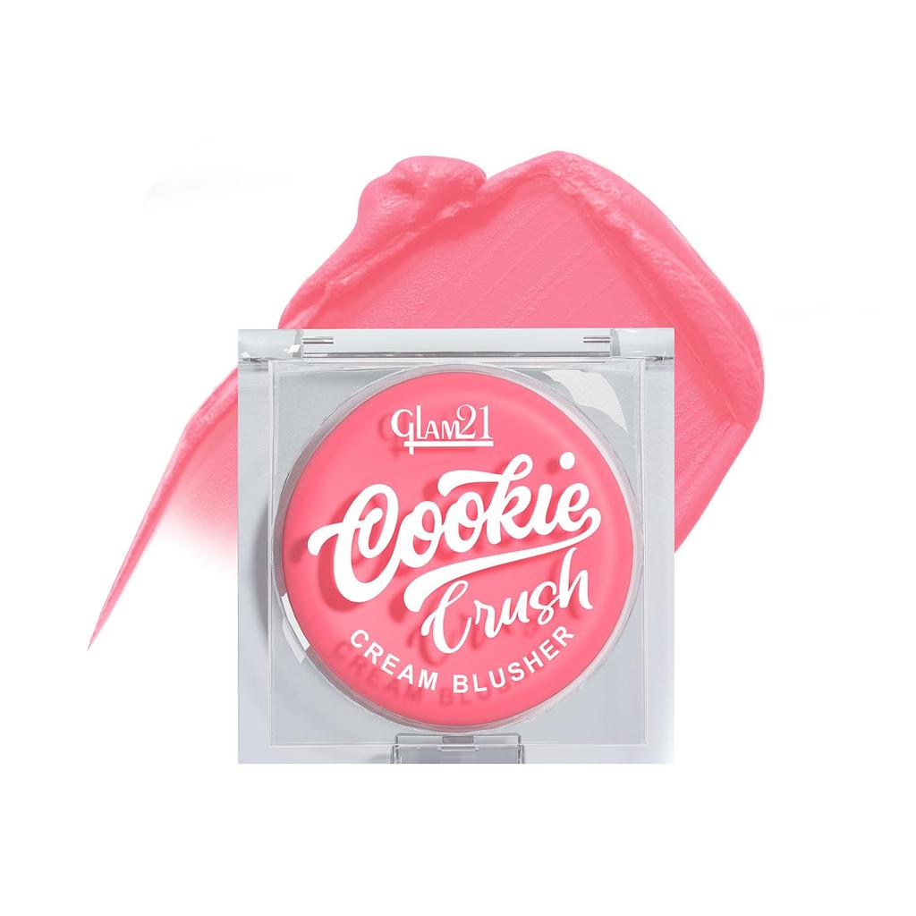 Кремовые румяна Glam21 Cookie Crush | Матовый финиш | Легкие и стойкие | Высокопигментированные и легко растушевываются | С ягодами годжи и косточками манго