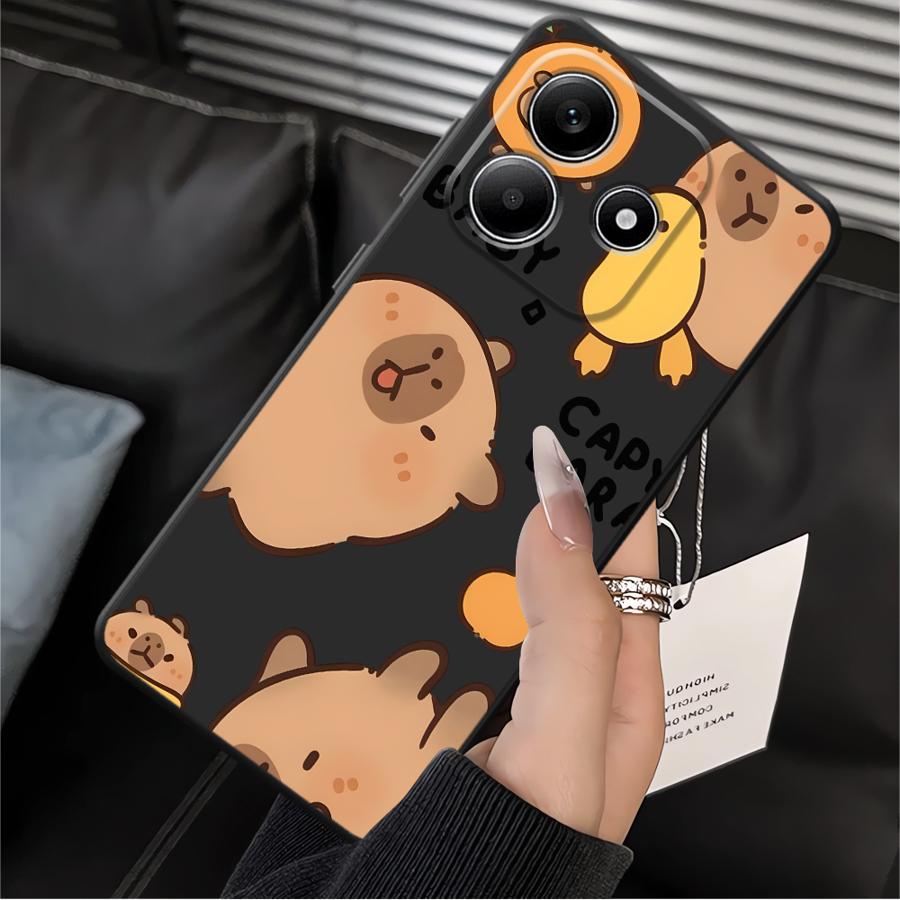 Милый чехол для телефона с капибарой для Xiaomi Redmi Note 14 12C 13C K40 K80 A1 A2 A3 11S 14C 10 A4 A5 9 8 7 12 11 Pro 13 Pro Plus