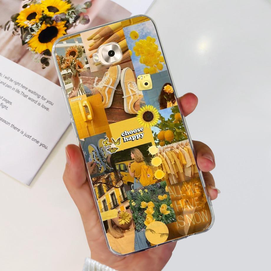 Soft TPU Slim Capa For ASUS ZENFONE ZOOM S ZE553KL Case ASUS ZENFONE 4 SELFIE ZD553KL Back Cover Transparent Cow Print Lion Etui