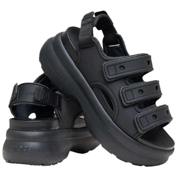 Crocs Крутые блестящие спортивные модные повседневные пляжные сандалии из ЭВА Женские сандалии Черные 212032-001