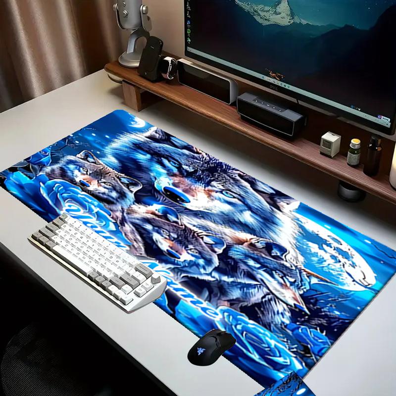 1PC Custom Name Wolf Family Moon Night Mouse pad, keyboard and mouse desk pad, for computer notebook Birthday Gift For Any Room Or Office