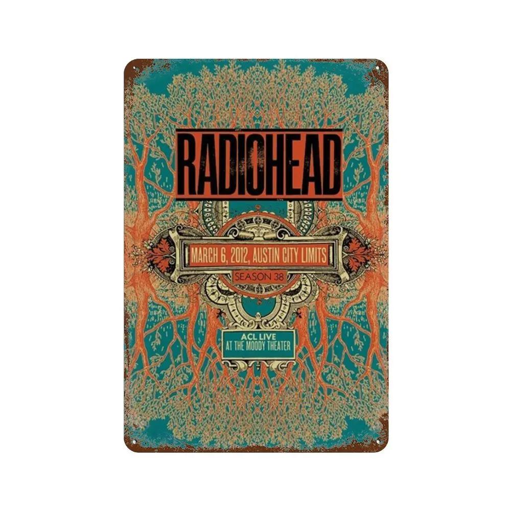 Рок-группа Radiohead Music Art Poster Ретро Металлическая жестяная вывеска Винтажная табличка для дома, комнаты, бара, клуба, мужской пещеры, кафе, декор настенные тарелки