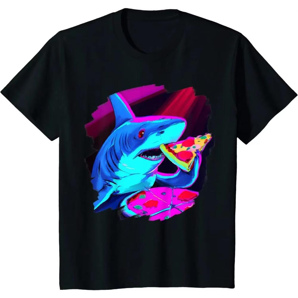 Футболка Shark Eating Pizza Funny Cool с изображением акул