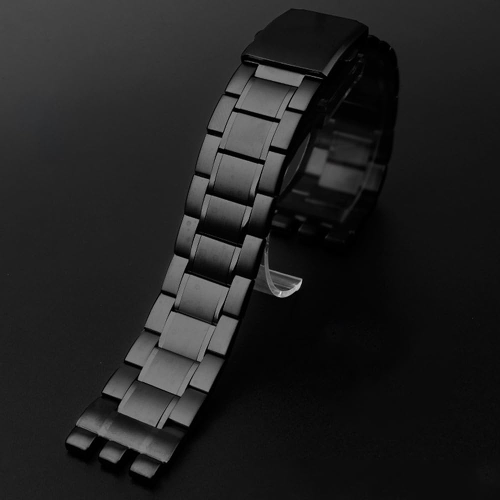 ZHUOLEI Сменный металлический ремешок из нержавеющей стали для часов Swatch 19 мм и 21 мм (Включает 3 шпильки, инструмент для снятия и коробку)