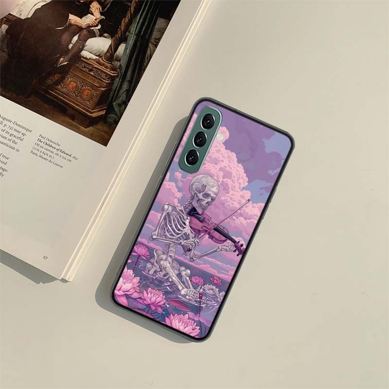 A Funny Skeleton Skull Phone Case for Samsung A54 A14 A24 A34 A17 A37 A57 A55 A35 A25 A15 A07 A05S A04S A12 A22 A32 A52S A72 Gal