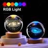 6cm Bedside RGB Lamp Solar Theme Cosmos Series Crystal Ball Night Lights Milky Way Moon Small Ornaments for Desk Creative Gift