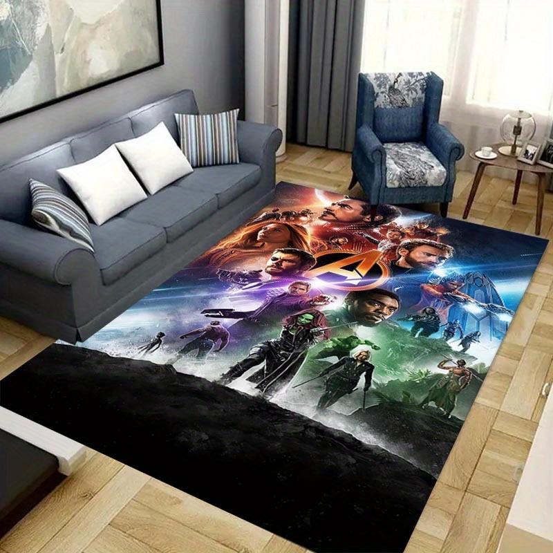 1pc Avengers Pattern Area Rug Soft Flannel Floor Mat for Living Room, Office, Bedroom and Carpet, Sofa Coffee Table Floor Mat