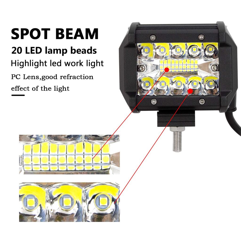 SKYWORLD Светодиодная панель, дополнительная противотуманная фара для автомобиля, 60 Вт, рабочее освещение, 12 В/24 В, для квадроциклов, внедорожников, морских судов, комплект из 2 шт.