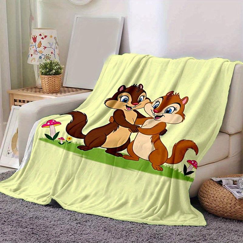 1pc. Cute Cartoon Chipmunks Blanket, Soft and Warm Home Decor Gift for All Seasons, Perfect for Couch, Bed, or Any Room Decoration, Ideal Present for
