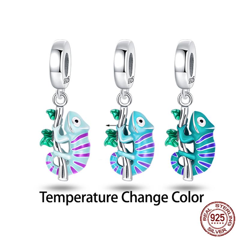 Оригинальные бусины-шармы серии Magic Color Chameleon Luminous из стерлингового серебра 925 пробы, подходящие для браслета, сделай сам, ювелирные изделия, подарки