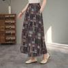 Юбка для женщин Повседневная Винтажная Цветочная Эластичная С высокой талией Длинные Свободные Брюки Эластичная Облегающая Юбка