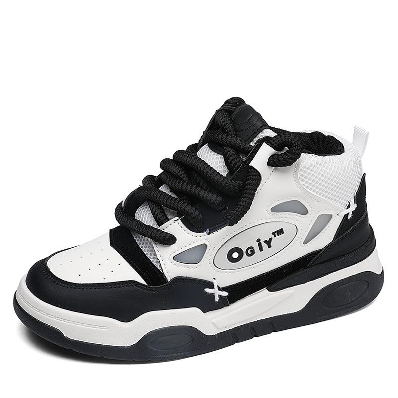 New Winter Platform Skateboarding Shoes Man Fashion High Top Casual Leather Sneakers Men Streetwear Blue Men's Skateboard Shoes