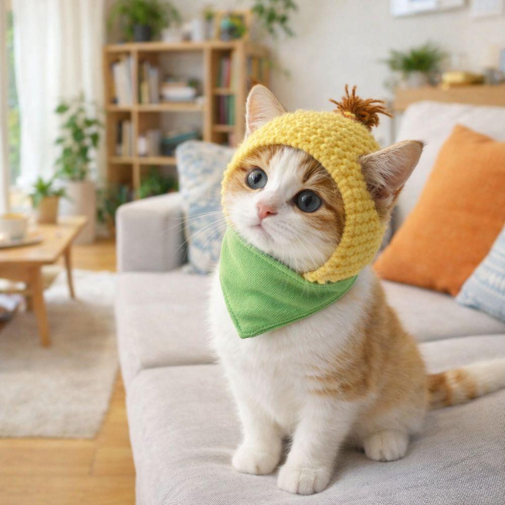 Funny Winter Dog Cap Warm Cat Head Cover Portable Dog Headdress Outdoor