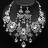 2 шт./компл. блестящие полные стразы с кисточками для невесты, эффектное ожерелье-нагрудник, серьги