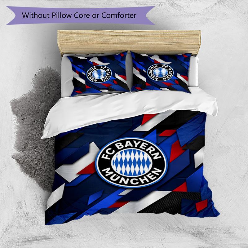 Bayern Munich Pattern Printed 3PCS Bedding Set Soft Skin-Friendly Washable Duvet Cover & Pillowcases Set All Season Bedroom