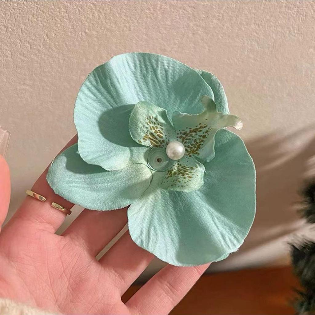 Phalaenopsis Pearl Duckbill Clip Women Hair Clip Butterfly Orchid Hairpin Seaside Vacation Flower Barrettes Hair Accessories