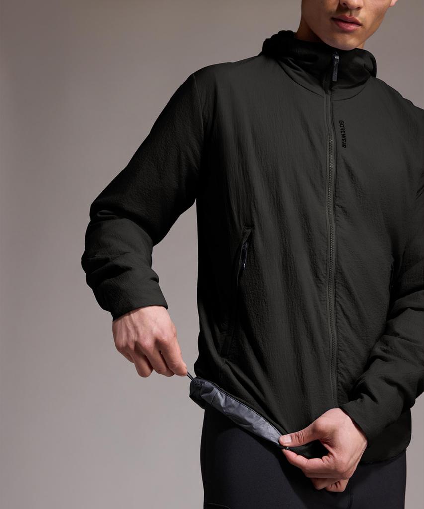 Gorewear Concurve Windstopper Epe Insulated Hooded Jacket - Black (Men'S) Windproof And Thermal Outerwear