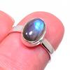 Natural Labradorite Gemstone Handmade 925 Solid Sterling Silver Ring Size 6 J1p18