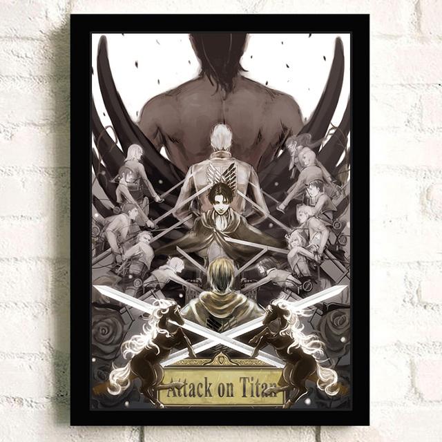 Japanese Anime Attacks Titan Posters, Decorative Prints, Murals, Cafes, Decorative Oil Paintings