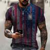 Simple Men's Printed Harajuku Personalized Round Neck Short Sleeved T-shirt Summer Fashion