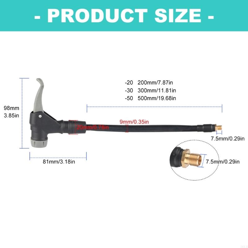 Tire Inflator Hose Adapter Universal Inflation Extension Tube Cycling Accessory