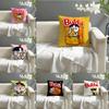 Kwaii Anime BBuldak RRameSn Pillow Case Natural Linen Organic Fabric DoubleSided Printing Sofa Home Decor Cushion Cover