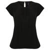 Henbury Womens/Ladies Pleated Front Capped Sleeved Blouse