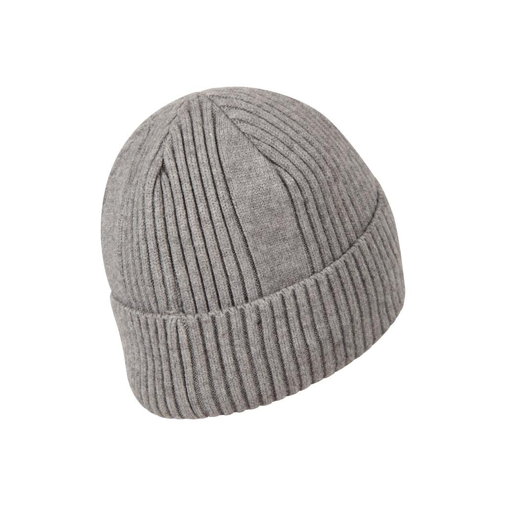 Mountain Warehouse Mens Ribbed Faux Fur Lined Beanie