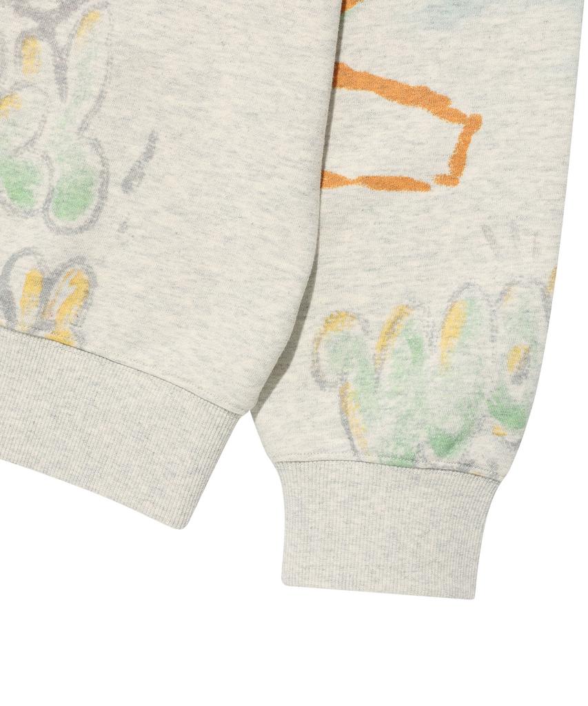 WACKY WILLY Graffiti Graphic Sweatshirt Oatmeal