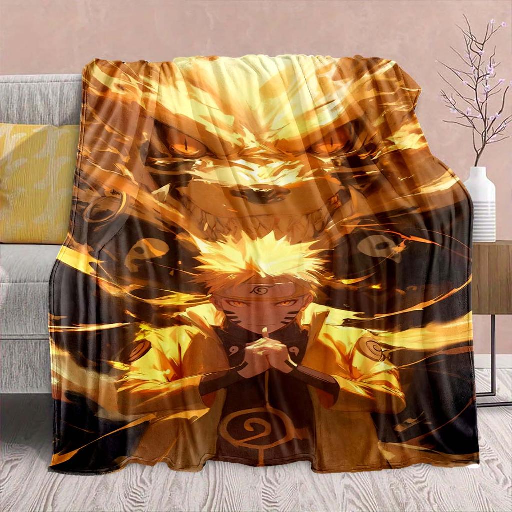 Naruto Anime Flannel Blanket - Soft Warm Perfect for Sofa, Bedding Camping Travel Office Home Decor -QJY