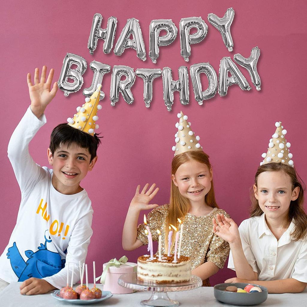 Silver 16-Inch Letter Aluminum Foil Balloons for Decoration (US Version)