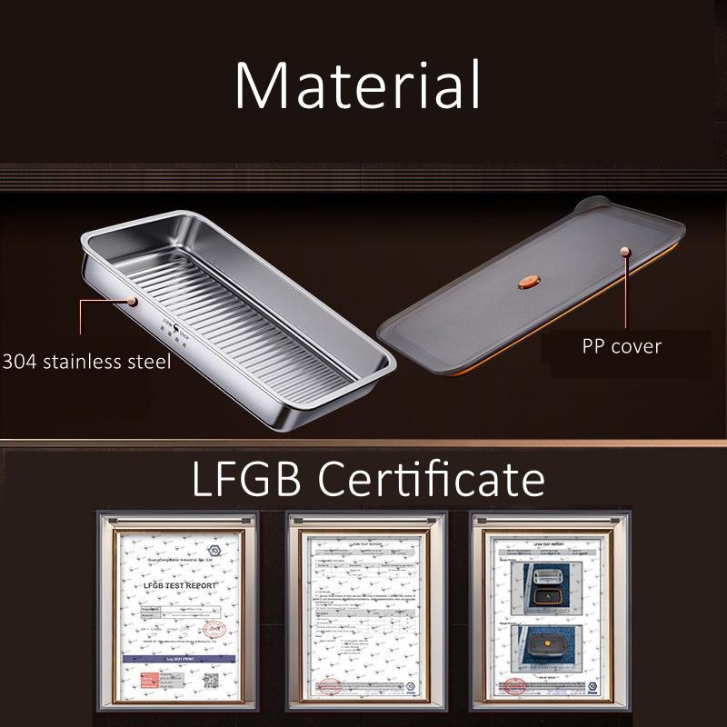 Сертификация LFGB Нержавеющая сталь 304 Форма для выпечки Хорошо герметичный контейнер для хранения продуктов Кухонный контейнер для хранения в холодильнике с крышкой