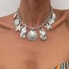 SHIXIN Boho Metal Starfish Scallop Conch Pendant Necklace For Women Ocean Style Choker Summer Beach Party Jewelry Collar on Neck