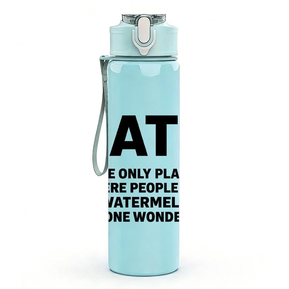 1PC MATH Funny Quote Text 750ml Color Plastic Sports Water Bottle Leakproof Flip Straw Lid Suitable for Sports Office Home Use