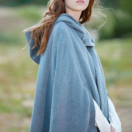 Зимнее женское пальто-накидка с капюшоном, средневековая ретро-накидка, готическая, сохраняющая тепло шаль, длиной до колена, свободный плащ, плотный, застегивающийся на одну пуговицу, уличное пончо, пират