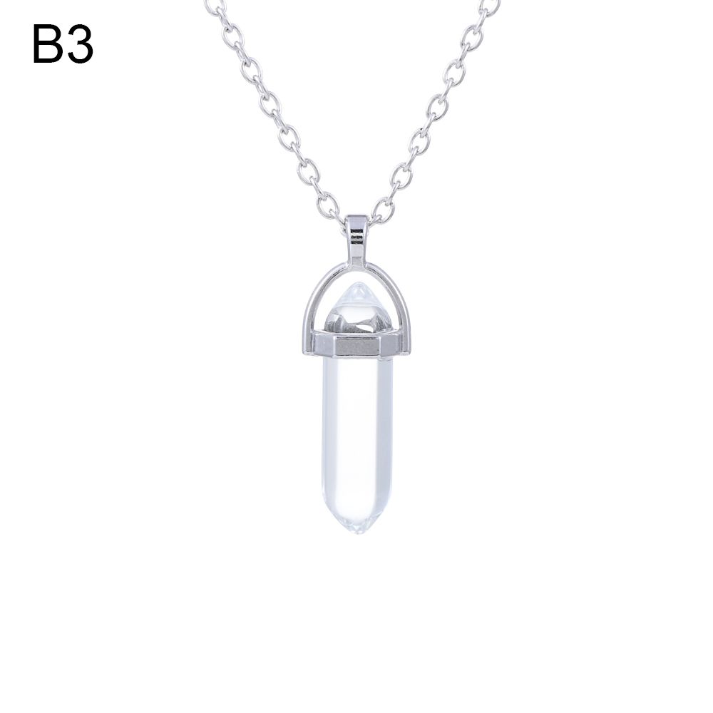 Покрытая чакра гексагональный натуральный кристалл ожерелье кварцевая цепочка камень кулон ювелирные изделия аксессуары