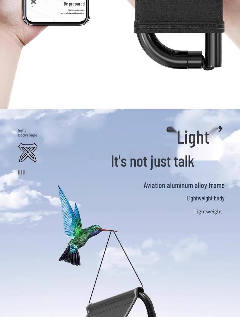 Портативный складной рыболовный стул - Компактное уличное кресло для путешествий и ожидания в очереди