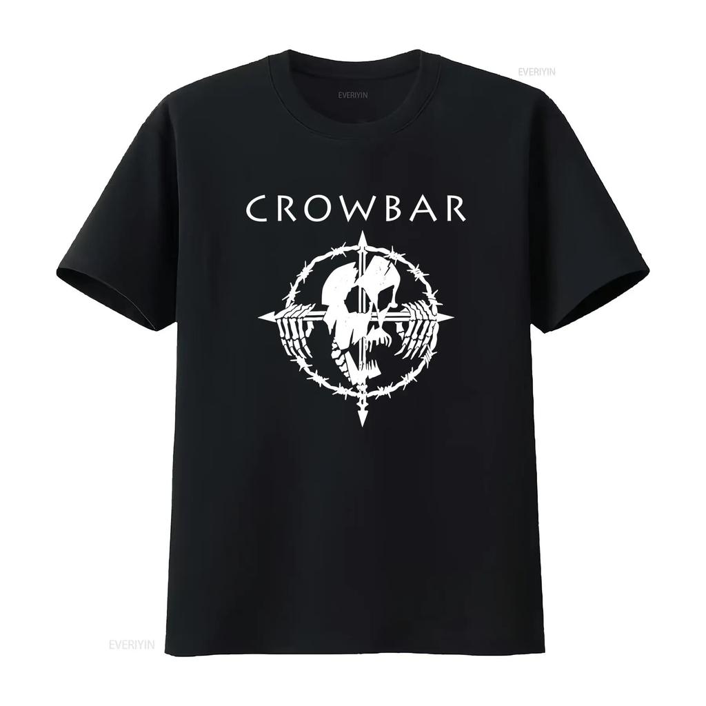 Винтажная черная хлопковая футболка группы Crowbar 90-х с дизайном Череп и кости Шипы Все размеры в наличии Винтажная стираная Повседневная