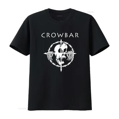 Винтажная черная хлопковая футболка группы Crowbar 90-х с дизайном Череп и кости Шипы Все размеры в наличии Винтажная стираная Повседневная