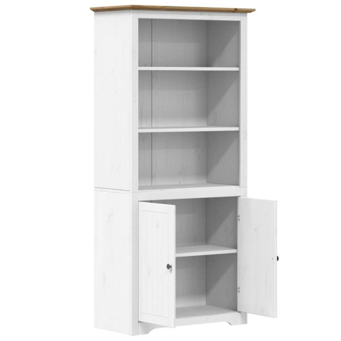 VidaXL Bibliothèque BODO blanc and marron 80x40x172cm bois massif pin 355057